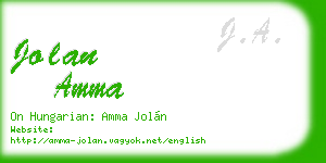 jolan amma business card