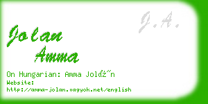 jolan amma business card